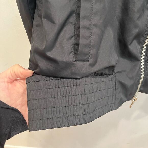 Slate and Stone Men’s Large Black  Windbreaker Silver Zip Up Jacket Coat Top - Picture 6 of 10